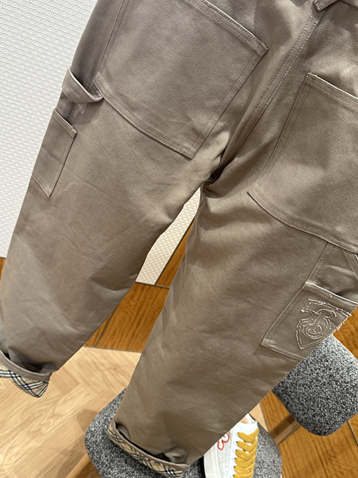 バーバリーコピー チェック柄ワークジーンズ