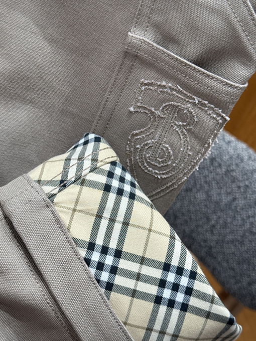 バーバリーコピー チェック柄ワークジーンズ