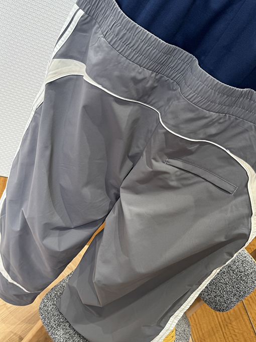 バレンシアガ BALENCIAGA ダブルウエストの二重ストライプパンツ