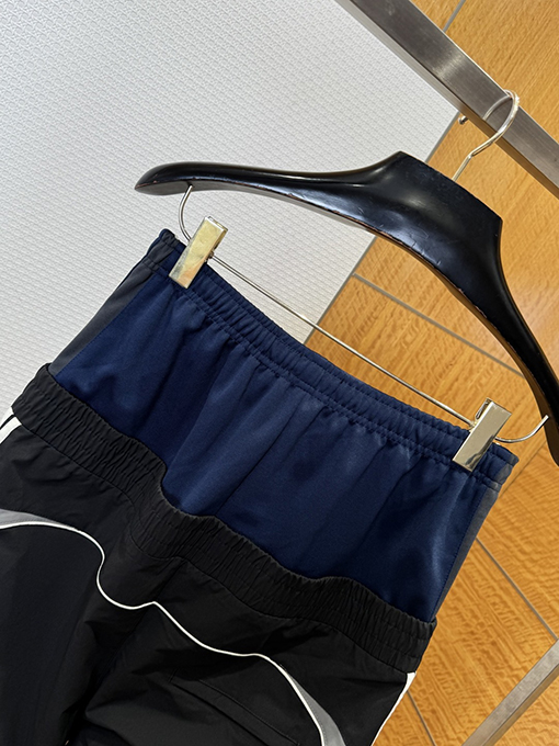 バレンシアガ BALENCIAGA ダブルウエストの二重ストライプパンツ