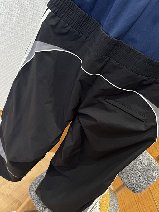 バレンシアガ BALENCIAGA ダブルウエストの二重ストライプパンツ