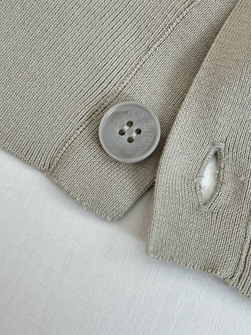 ルイヴィトン Monogram 透かし彫りジャカードパッチワークニットカーディガン