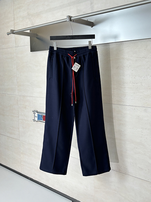 ロエベ 新しいカラーブロックの刺繍りストレートレッグカジュアルパンツ