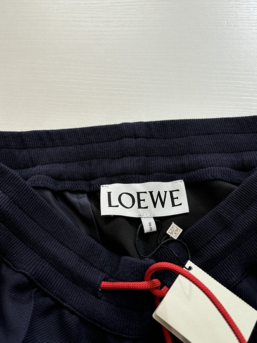 ロエベ 新しいカラーブロックの刺繍りストレートレッグカジュアルパンツ