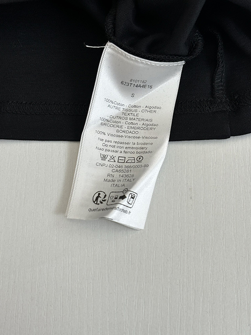 ディオール No Dior No Dietrich コットンレター刺繍クルーネック半袖Tシャツ