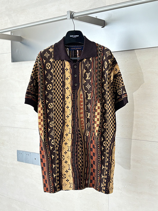 ルイヴィトン NIGO とのコラボレーション モノグラムジャカードニット 半袖ポロシャツ