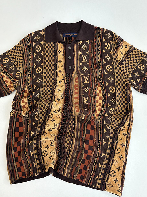 ルイヴィトン NIGO とのコラボレーション モノグラムジャカードニット 半袖ポロシャツ