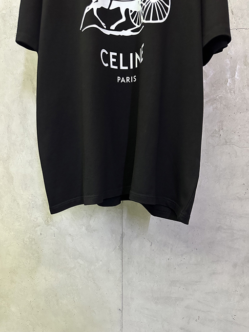 セリーヌコピー CELINE キャリッジシリーズ ヘビーウェイトプリント 半袖Tシャツ