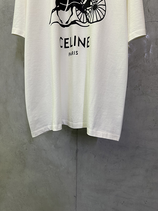 セリーヌコピー CELINE キャリッジシリーズ ヘビーウェイトプリント 半袖Tシャツ