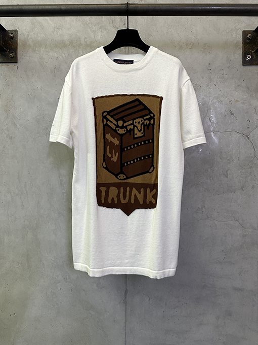 ルイヴィトン フローラルチェックジャカードロゴニット半袖Tシャツ