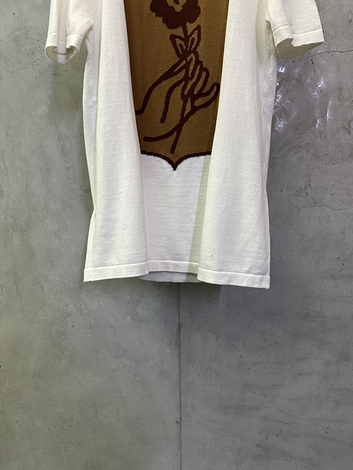 ルイヴィトン フローラルチェックジャカードロゴニット半袖Tシャツ