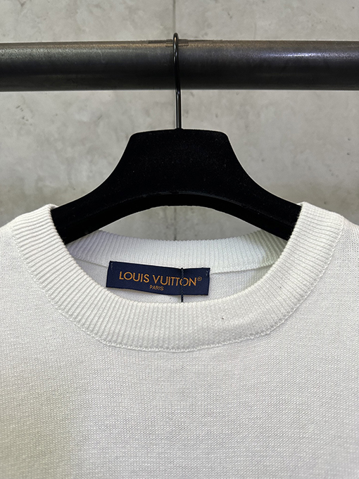 ルイヴィトン フローラルチェックジャカードロゴニット半袖Tシャツ