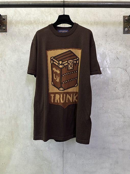 ルイヴィトン フローラルチェックジャカードロゴニット半袖Tシャツ