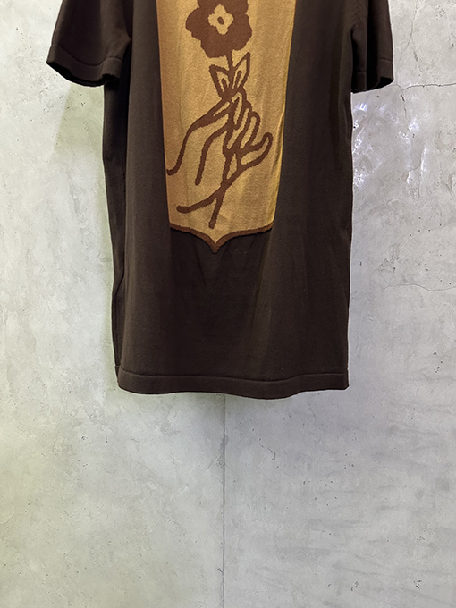 ルイヴィトン フローラルチェックジャカードロゴニット半袖Tシャツ