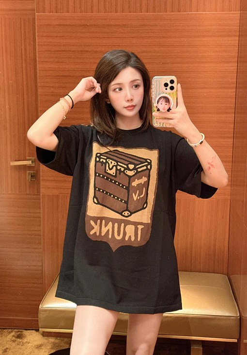 ルイヴィトン フローラルチェックジャカードロゴニット半袖Tシャツ