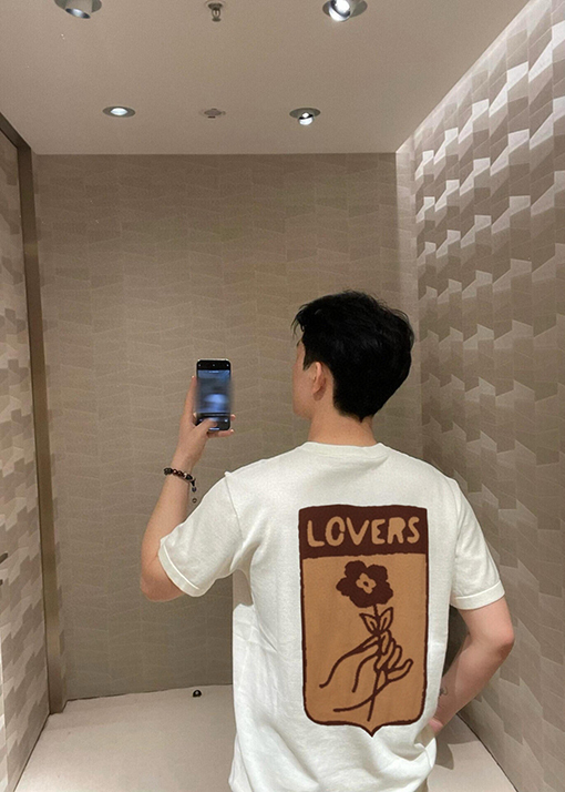 ルイヴィトン フローラルチェックジャカードロゴニット半袖Tシャツ