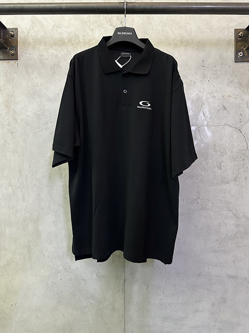 バレンシアガ Balenciaga シングルリング刺繍半袖ポロシャツ
