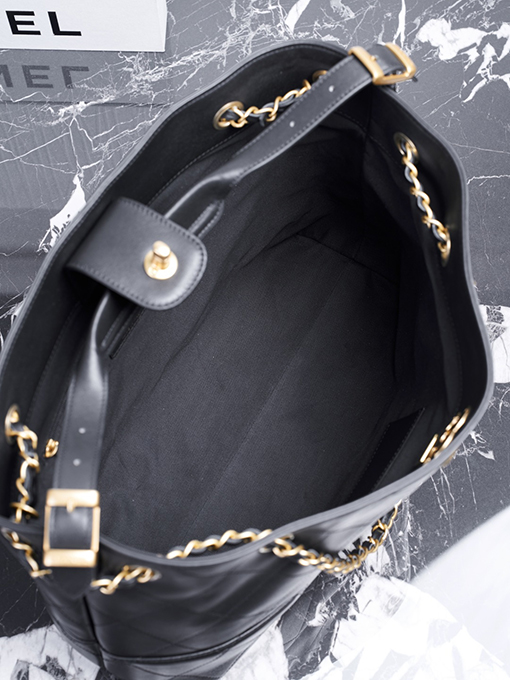 シャネル レディースクラフトマンシップシリーズカーフスキン横型ショッピングバッグ