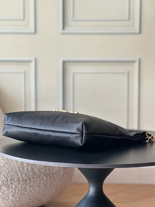 シャネル レディースワックスレザーチェーン巾着ショッピングバッグ