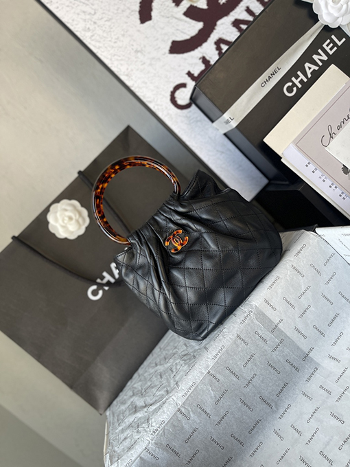 シャネル レディース秋冬コレクション AS6022 べっ甲ハンドルバケットバッグ