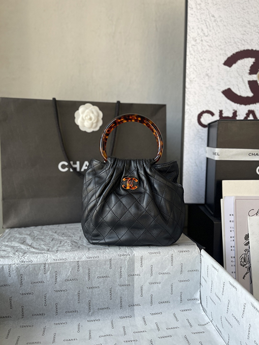 シャネル レディース秋冬コレクション AS6022 べっ甲ハンドルバケットバッグ