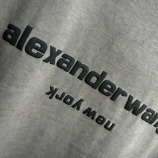 アレキサンダーワン Alexanderwang クラシックなダメージのクルーネック半袖Tシャツ