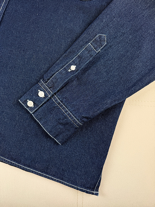 セリーヌコピー 凱旋門の刺繍デニム長袖シャツ