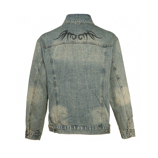 バレンシアガブランドコピー ランウェイ手描きトーテム柄デニムジャケット