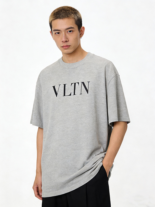 ヴァレンティノブランドコピー レターロゴプリント半袖Tシャツ