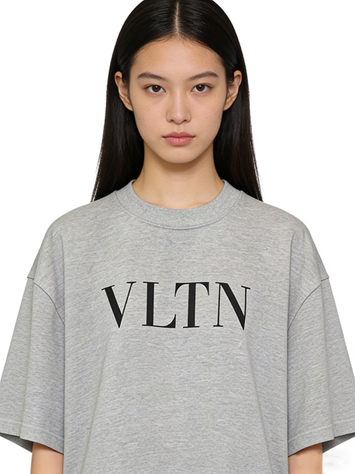 ヴァレンティノブランドコピー レターロゴプリント半袖Tシャツ