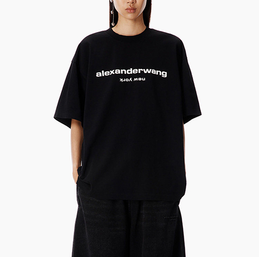 アレキサンダーワンスーパーコピー Alexander wang レターロゴフォームプリント半袖Tシャツ