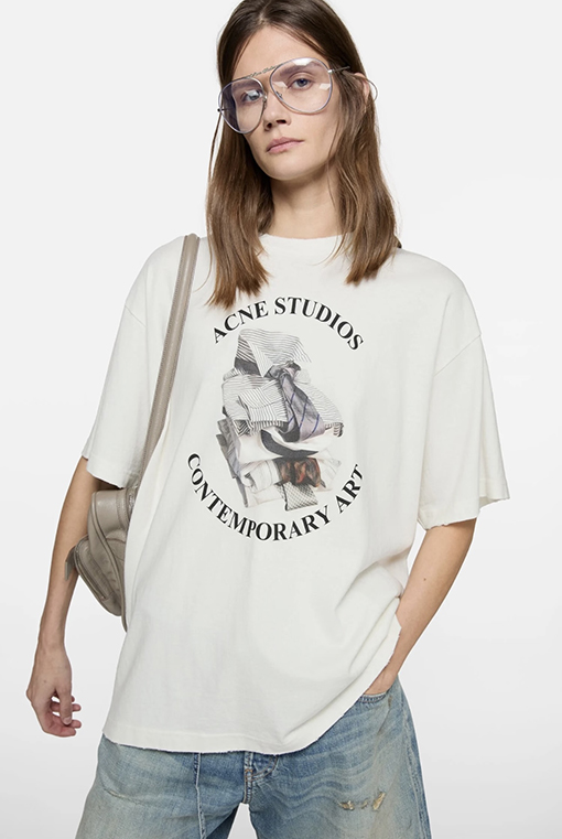 アクネストゥディオズブランドスーパーコピー Acne Studios プリント半袖Tシャツ