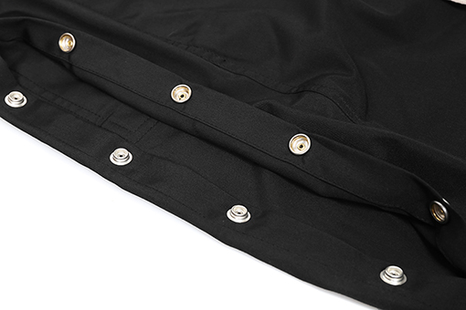 リックオウエンススーパーコピー 黒のボタンダウンストレートレッグパンツ