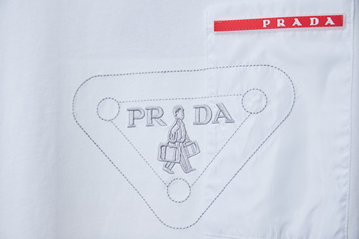 プラダブランドコピー PRADA クラシックな男の子刺繍半袖Tシャツ