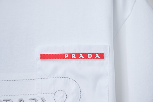 プラダブランドコピー PRADA クラシックな男の子刺繍半袖Tシャツ