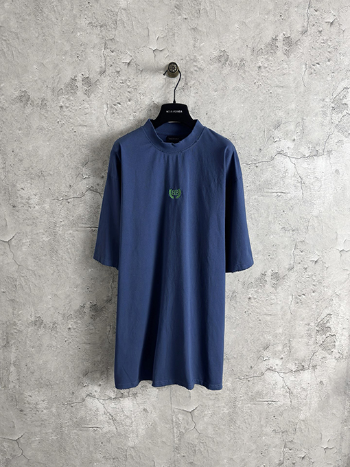 バレンシアガコピー Balenciaga ダブルB 小麦のロゴ刺繍半袖Tシャツ