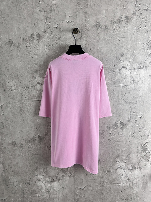 バレンシアガコピー Balenciaga ダブルB 小麦のロゴ刺繍半袖Tシャツ