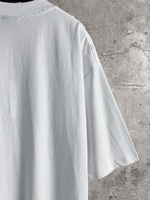 バレンシアガコピー Balenciaga ダブルB 小麦のロゴ刺繍半袖Tシャツ