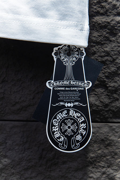 クロムハーツブランドコピー レザーラベル刺繍半袖Tシャツ