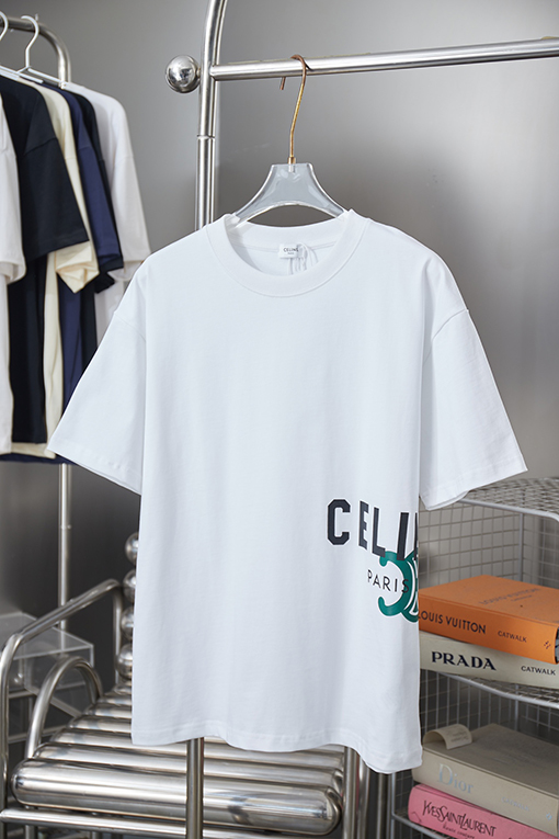 セリーヌコピー Celine 凱旋門プリント半袖Tシャツ