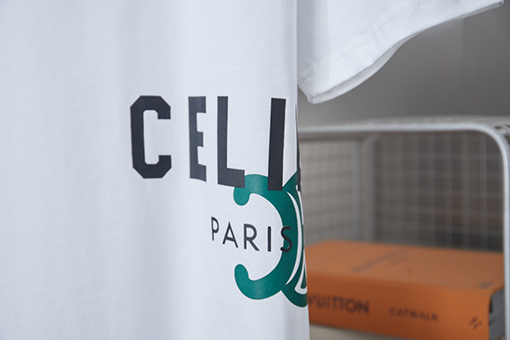 セリーヌコピー Celine 凱旋門プリント半袖Tシャツ