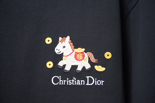 ディオールブランドスーパーコピー Christian Dior ポニーロゴ刺繍入り半袖Tシャツ