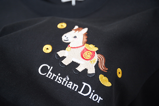 ディオールブランドスーパーコピー Christian Dior ポニーロゴ刺繍入り半袖Tシャツ