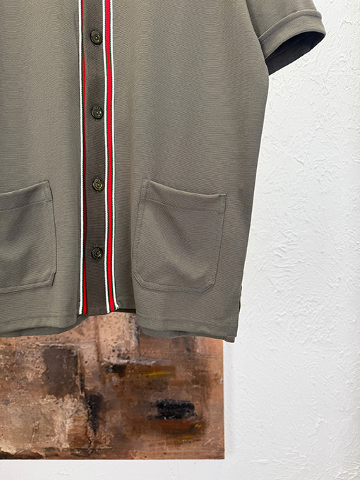 グッチ ウェビングボタンダウンカラー半袖シャツ