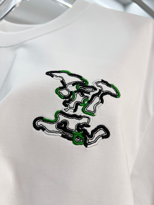 ルイヴィトン カラーブロック刺繍ロゴクルーネック半袖Tシャツ