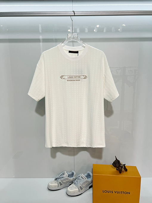 ルイヴィトン Louis Vuitton 全体にモノグラムのテリークロス刺繍パッチワークレターロゴの半袖Tシャツ