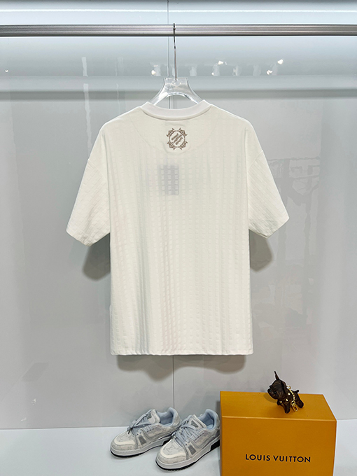 ルイヴィトン Louis Vuitton 全体にモノグラムのテリークロス刺繍パッチワークレターロゴの半袖Tシャツ