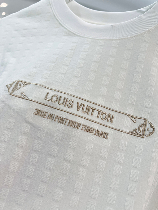 ルイヴィトン Louis Vuitton 全体にモノグラムのテリークロス刺繍パッチワークレターロゴの半袖Tシャツ