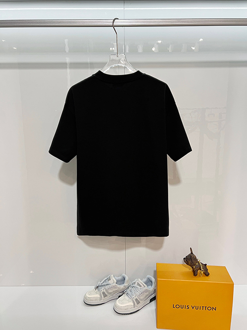 ディオール DIOR 星空ひまわりフロック刺繍レターロゴ半袖Tシャツ