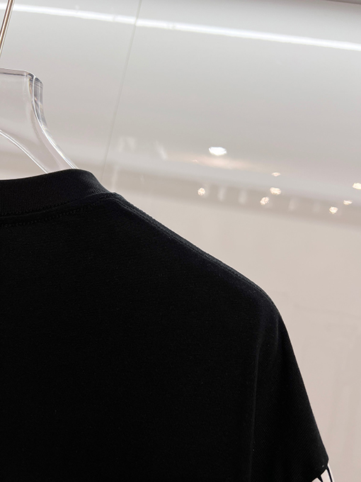 ルイヴィトンコピー 胸に刺繍の文字の袖にモノグラムのロゴ半袖Tシャツ